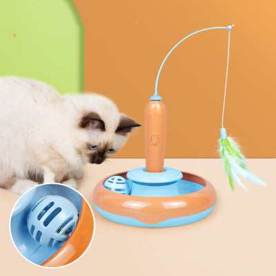 2 In 1 Pet Cat Self- Play Toy with Feather